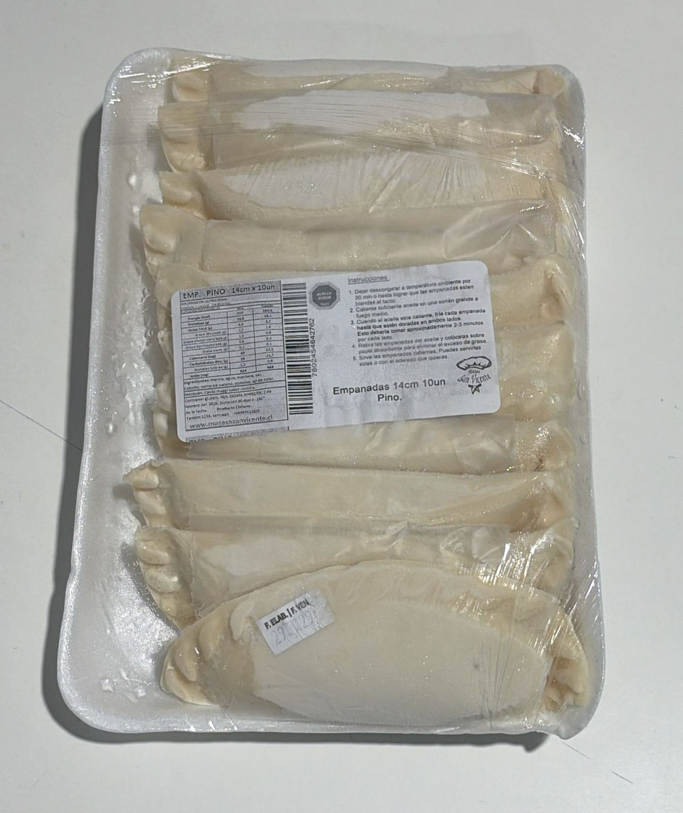 Empanadas de Pino 14 cm. 10 un. San Vicente