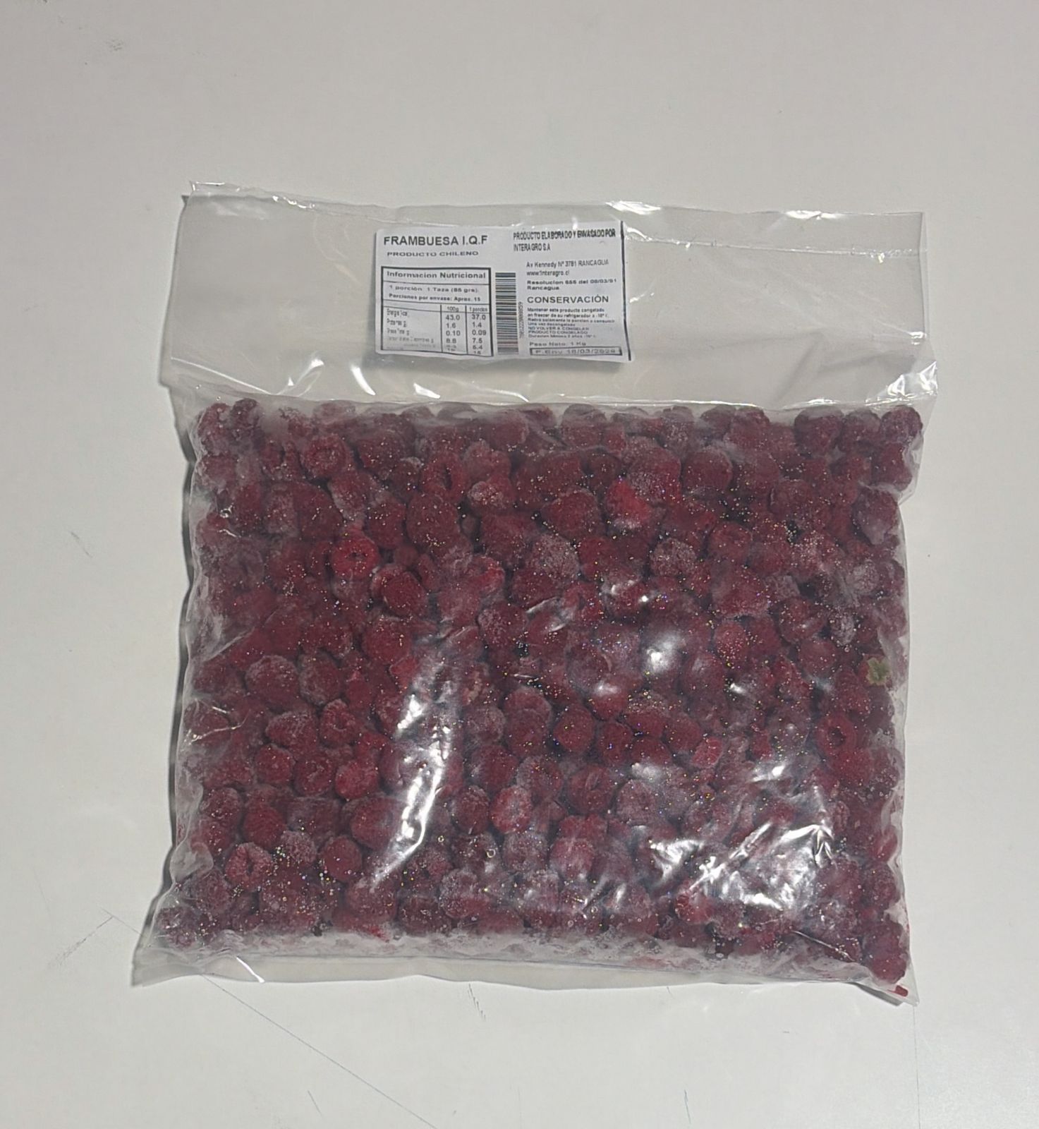 Frambuesa IQF 1 Kg interagro