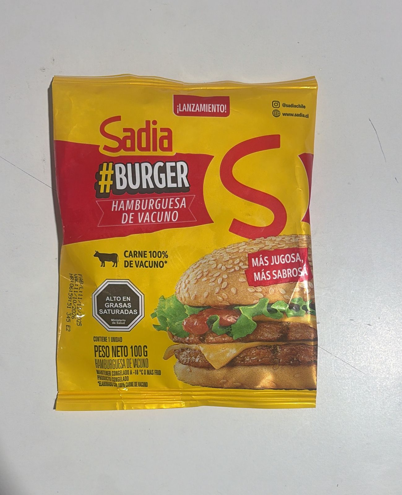 Hamburguesa Vacuno 100 Grs Sadia