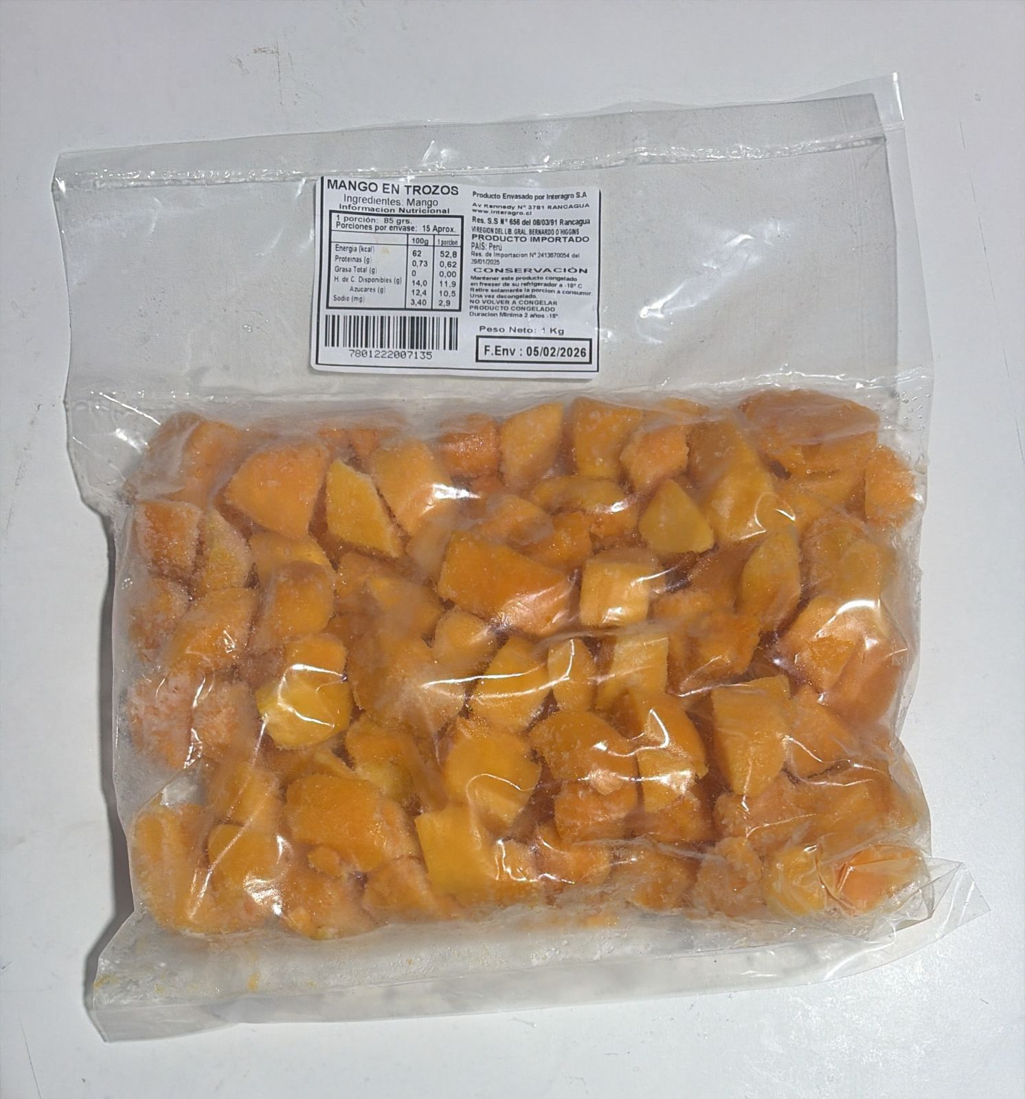 Mango en trozos 1 kg Interagro
