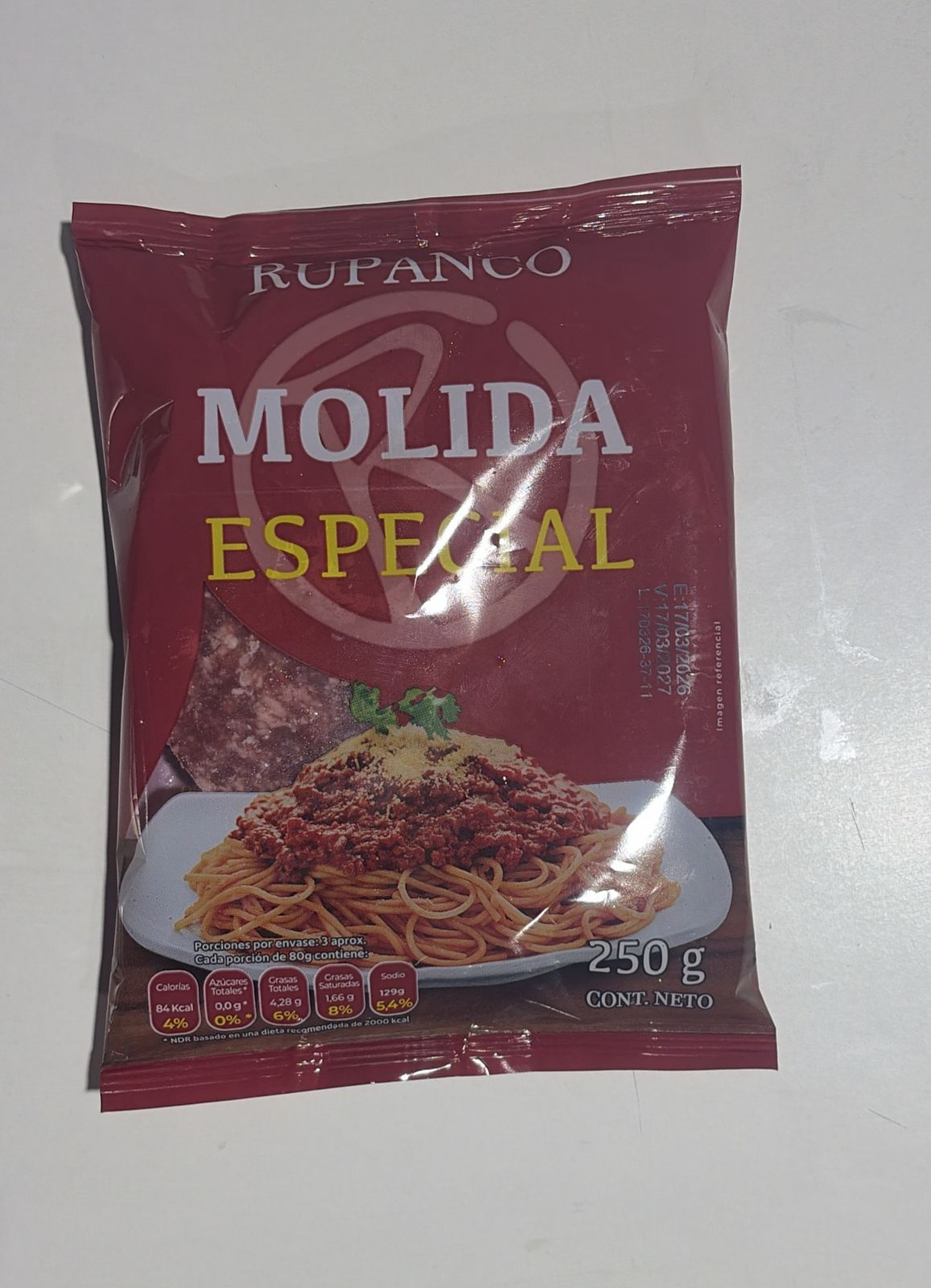 Carne Molida Flowpack 250 grs Rupanco