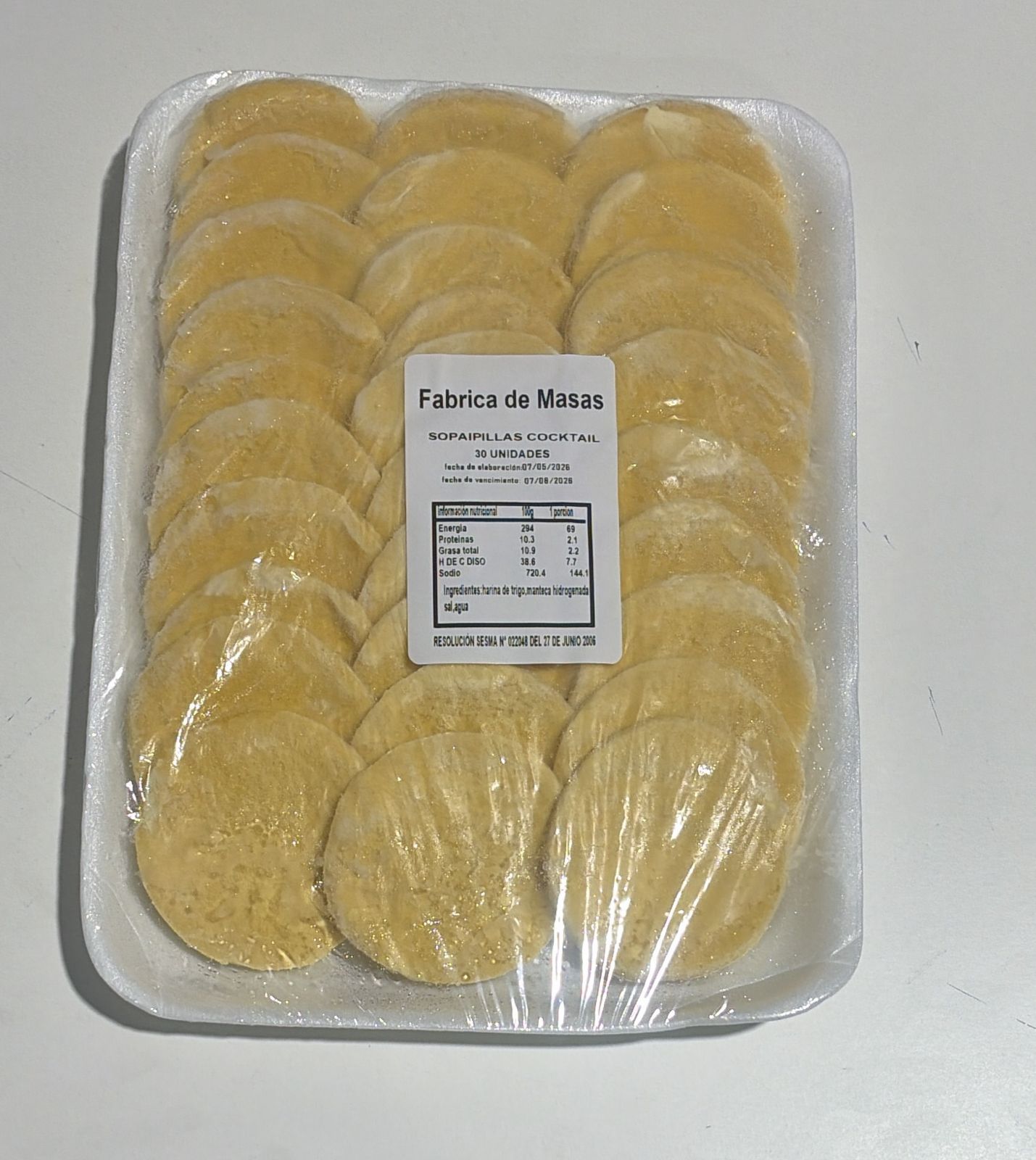 Sopaipillas Coctel 6 cms. 30 un. El Torito